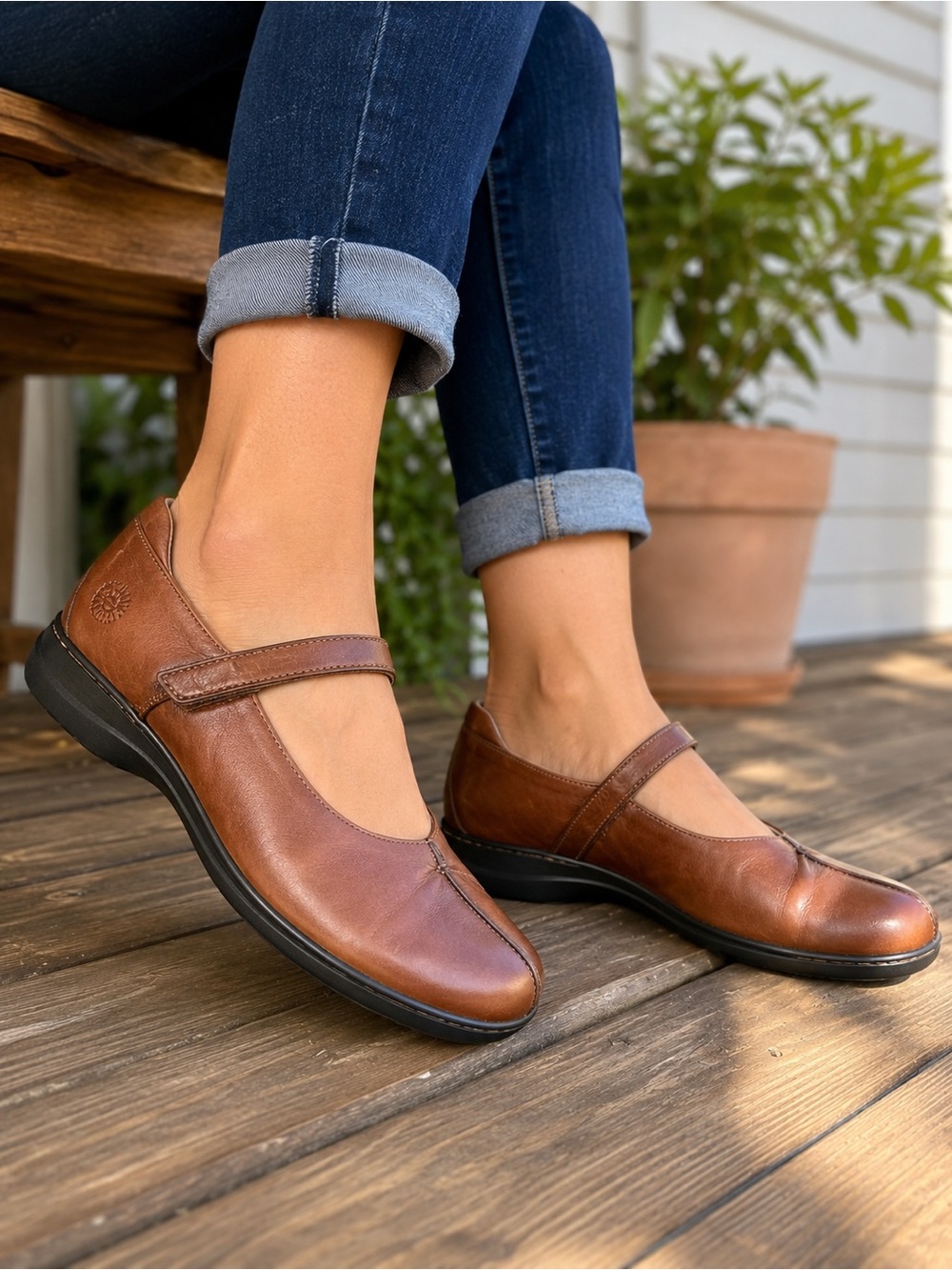 Earth Spirit Eliot MJ Leather Mary Jane Shoes Brown Women’s US 11 Comfort